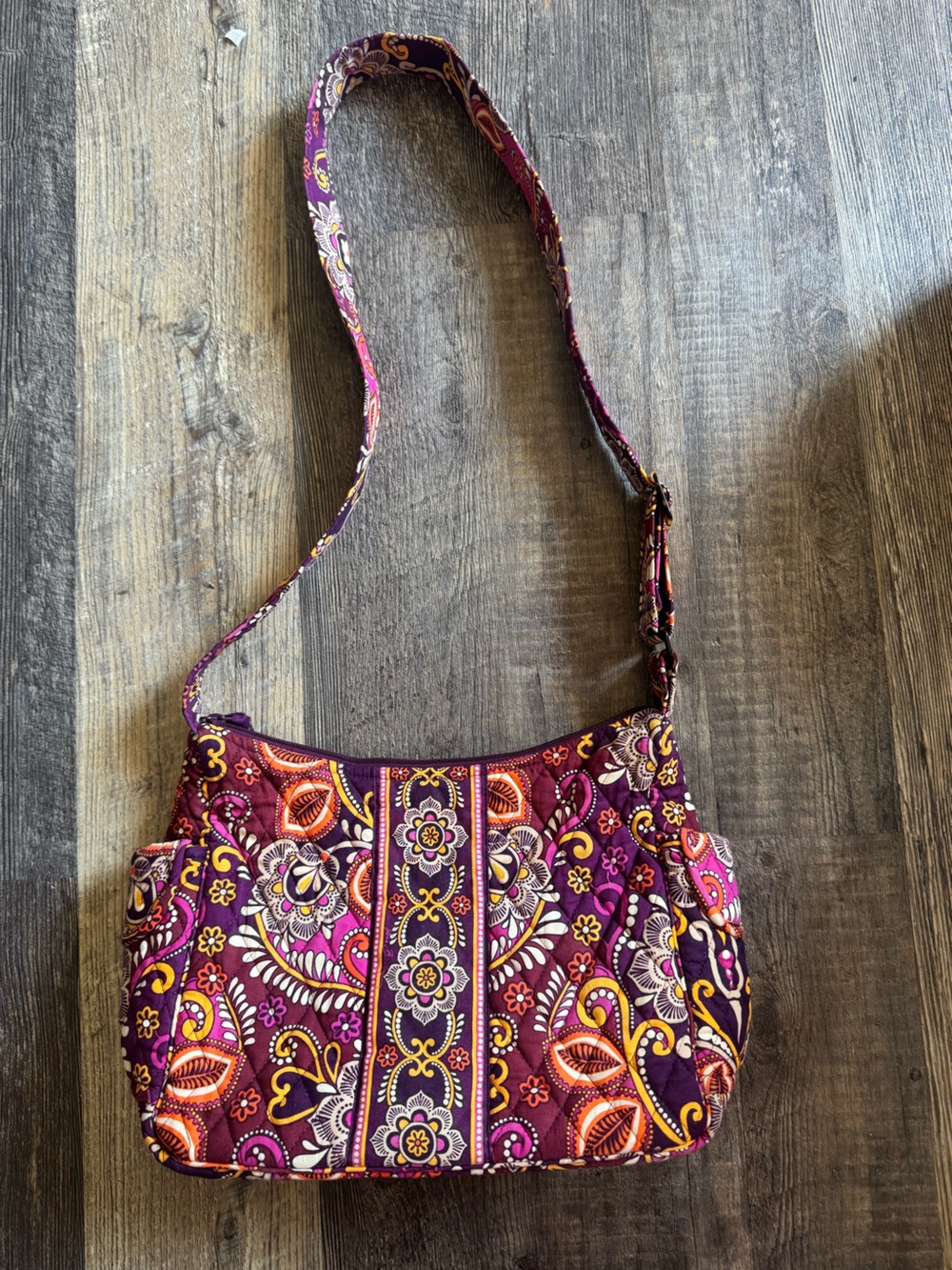 Vera Bradley Quilted Crossbody in Purple and Orange